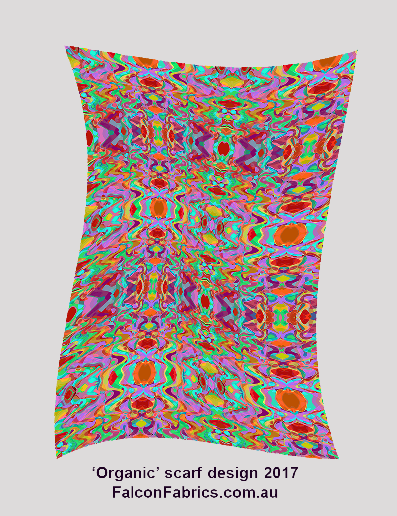 'Organic' pattern silk scarf 2017